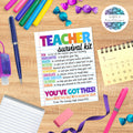 colorful printable teacher survival kit gift tag for teacher appreciation gift ideas from parents students or pto pta